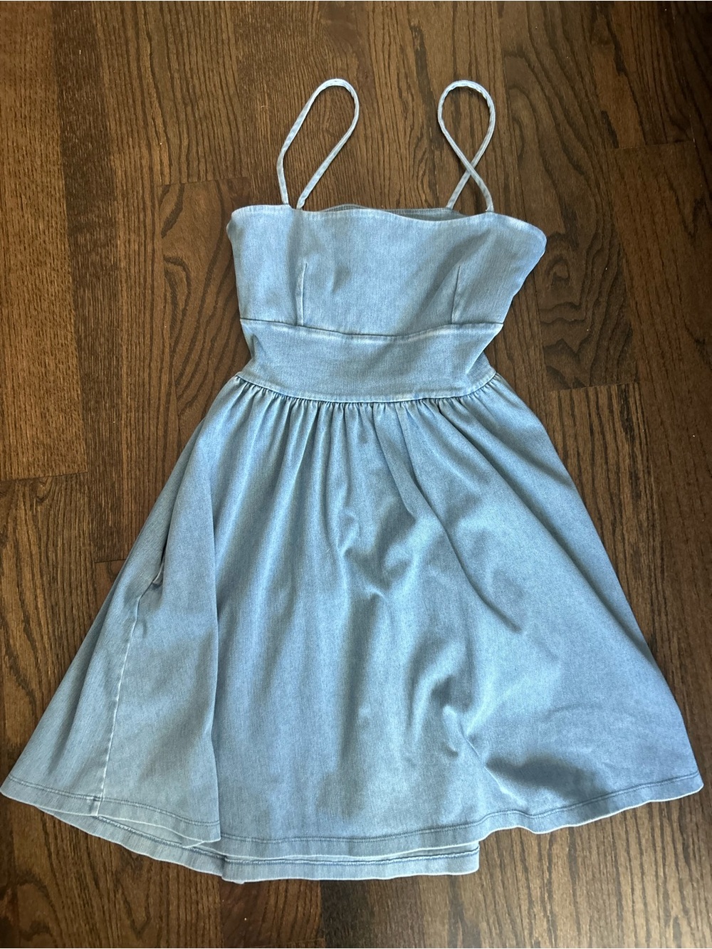 Susana Monaco Light Blue Spaghetti-Strap Fit & Flare Dress